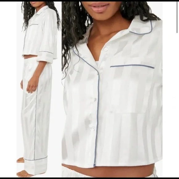 Free People Pajama Party Sleep Set Ivory NWT Size Large - Picture 3 of 3